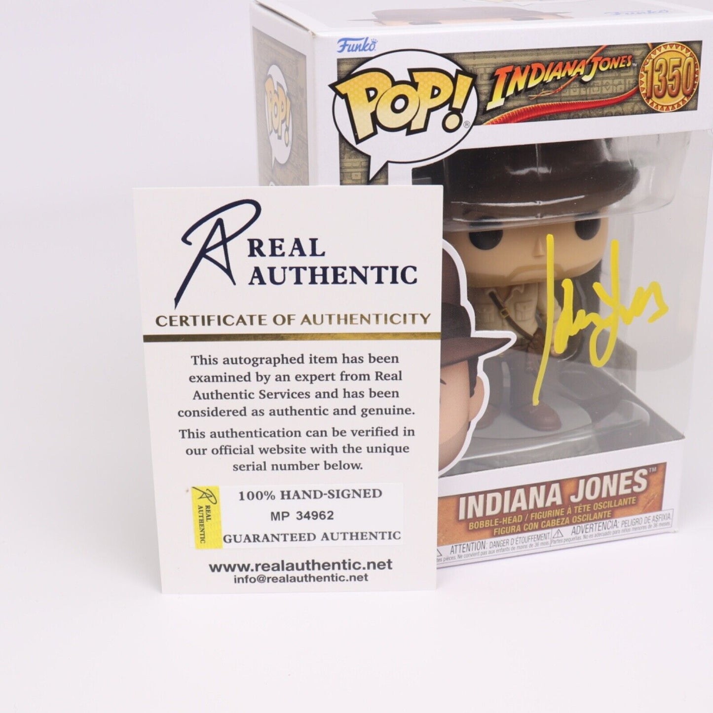 Funko Pop! Vinyl: Indiana Jones #1350 Autographed by Harrison Ford COA