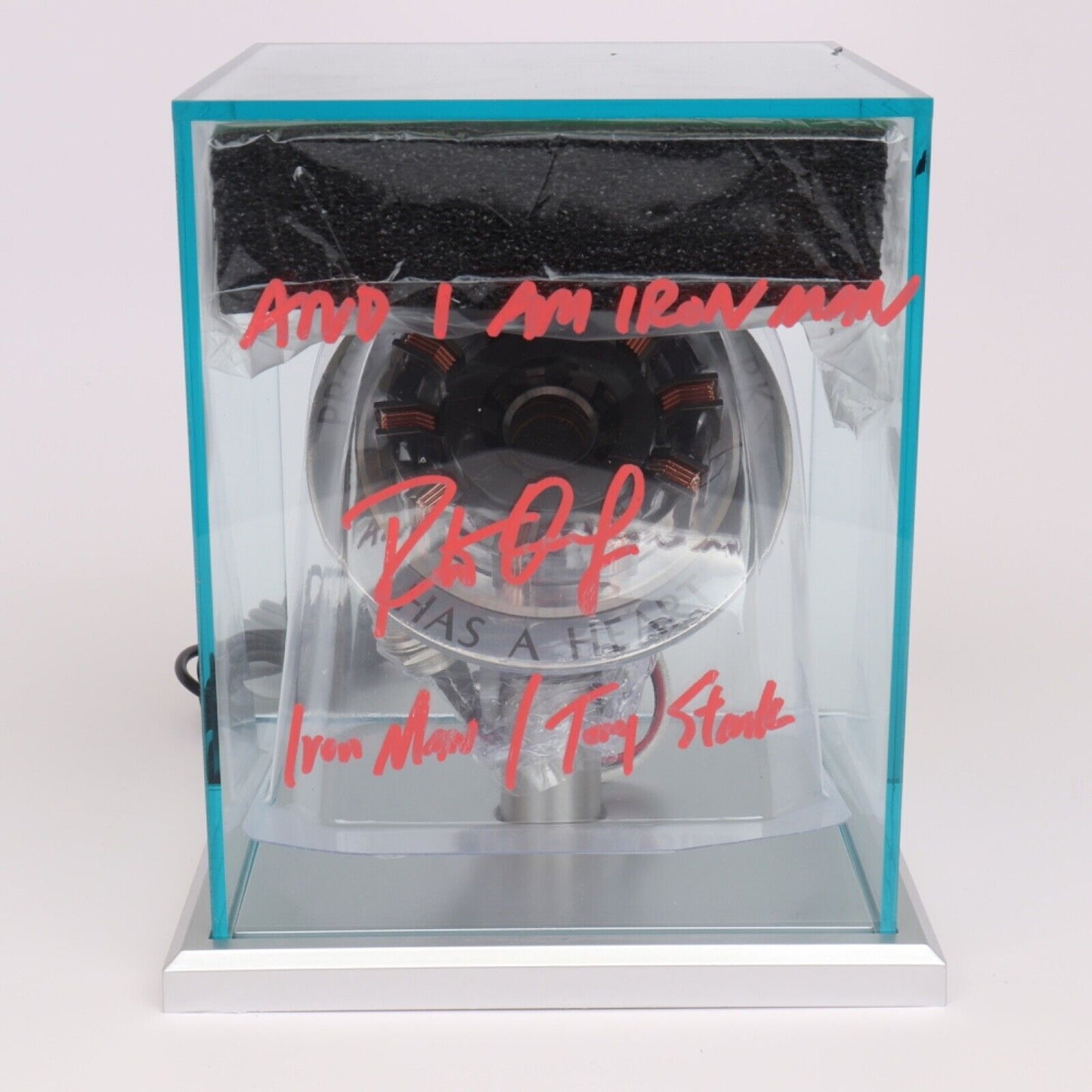 Iron Man Arc Reactor Proof Tony Stark Has a Heart Autographed Robert Downey Jr.