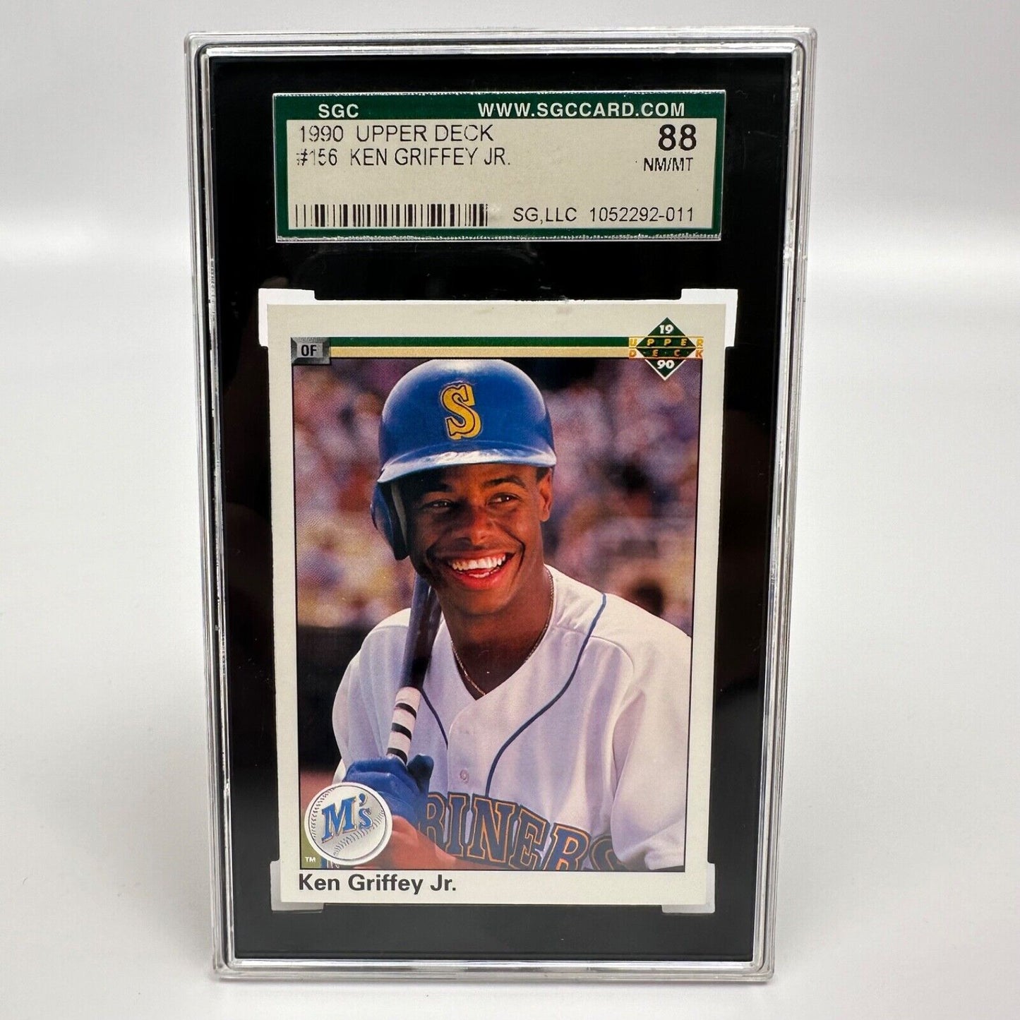 Ken Griffey Jr. Baseball Card 1990 Upper Deck #156 Double Errors Graded 8.8 NM