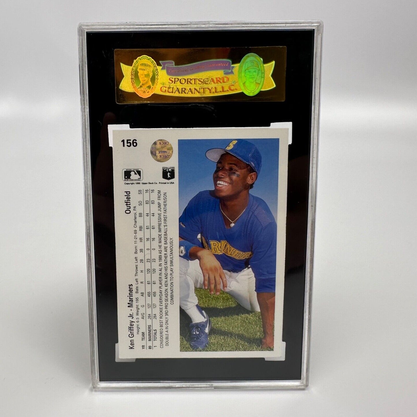 Ken Griffey Jr. Baseball Card 1990 Upper Deck #156 Double Errors Graded 8.8 NM