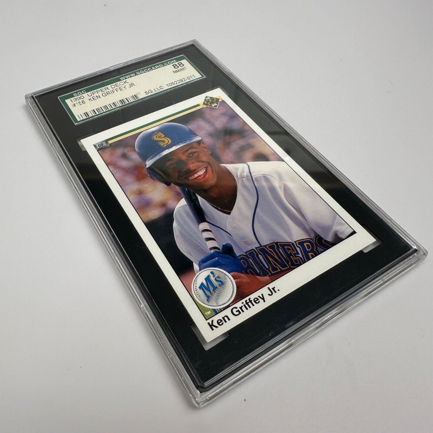 Ken Griffey Jr. Baseball Card 1990 Upper Deck #156 Double Errors Graded 8.8 NM