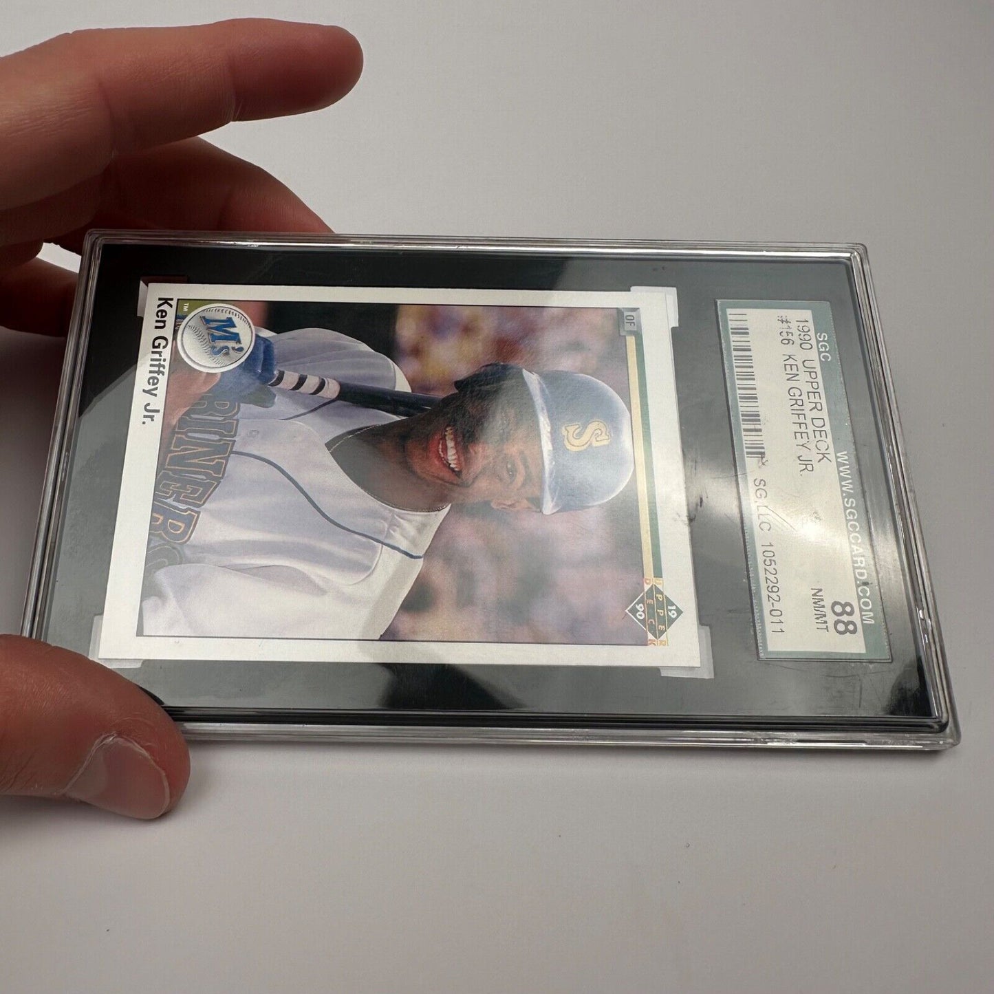 Ken Griffey Jr. Baseball Card 1990 Upper Deck #156 Double Errors Graded 8.8 NM