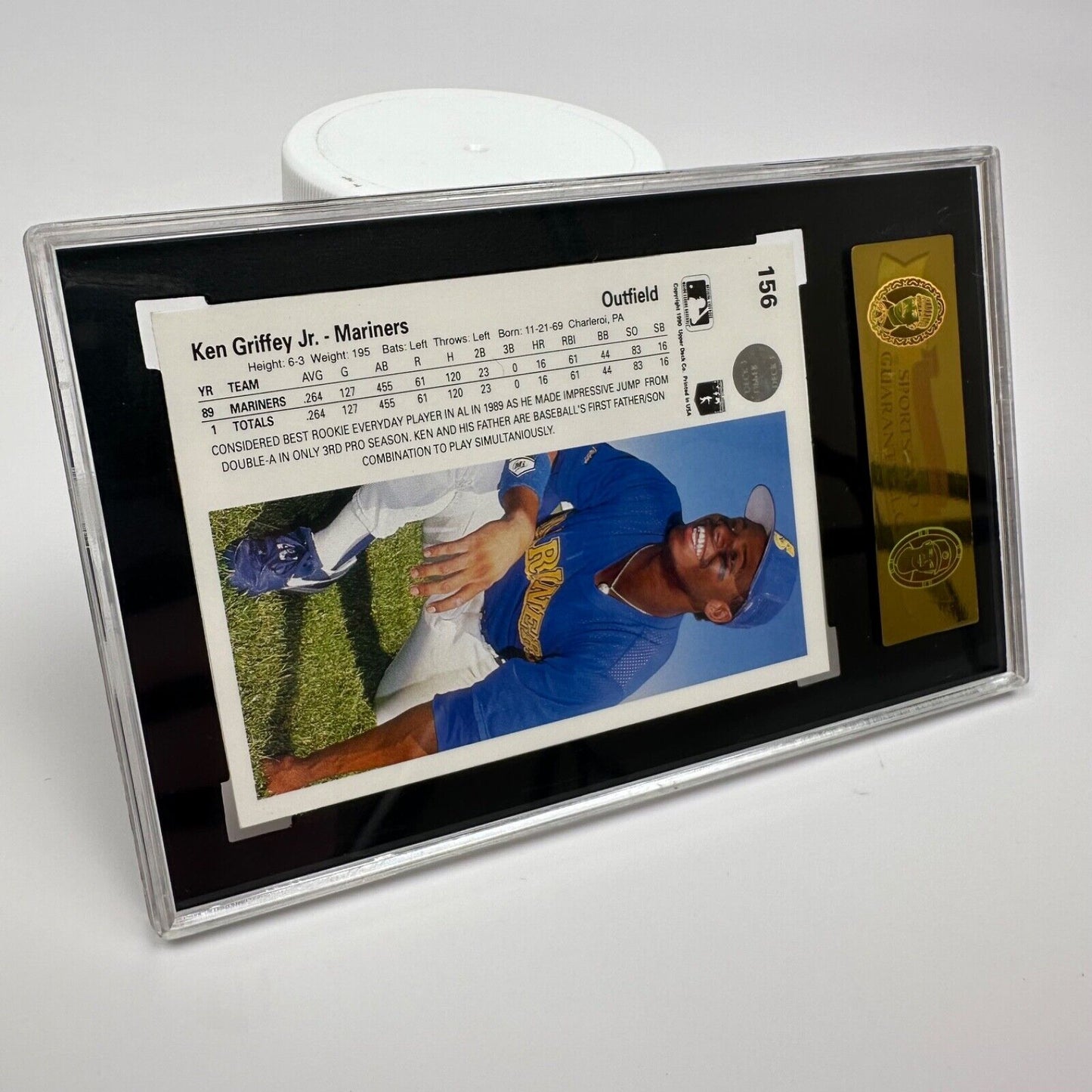 Ken Griffey Jr. Baseball Card 1990 Upper Deck #156 Double Errors Graded 8.8 NM