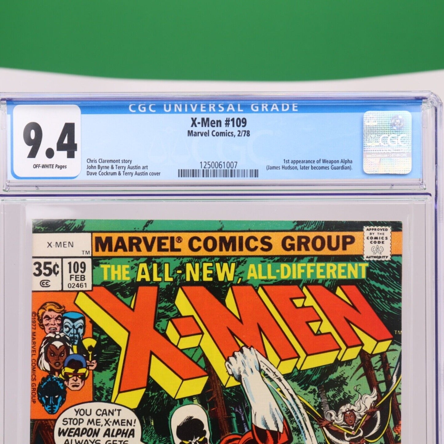 Marvel Comics X-Men #109 1978 Key 1st Weapon Alpha Flight Guardian CGC 9.4