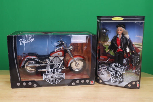 Barbie Harley Davidson Fatboy Motorcycle Set 1999 Mattel