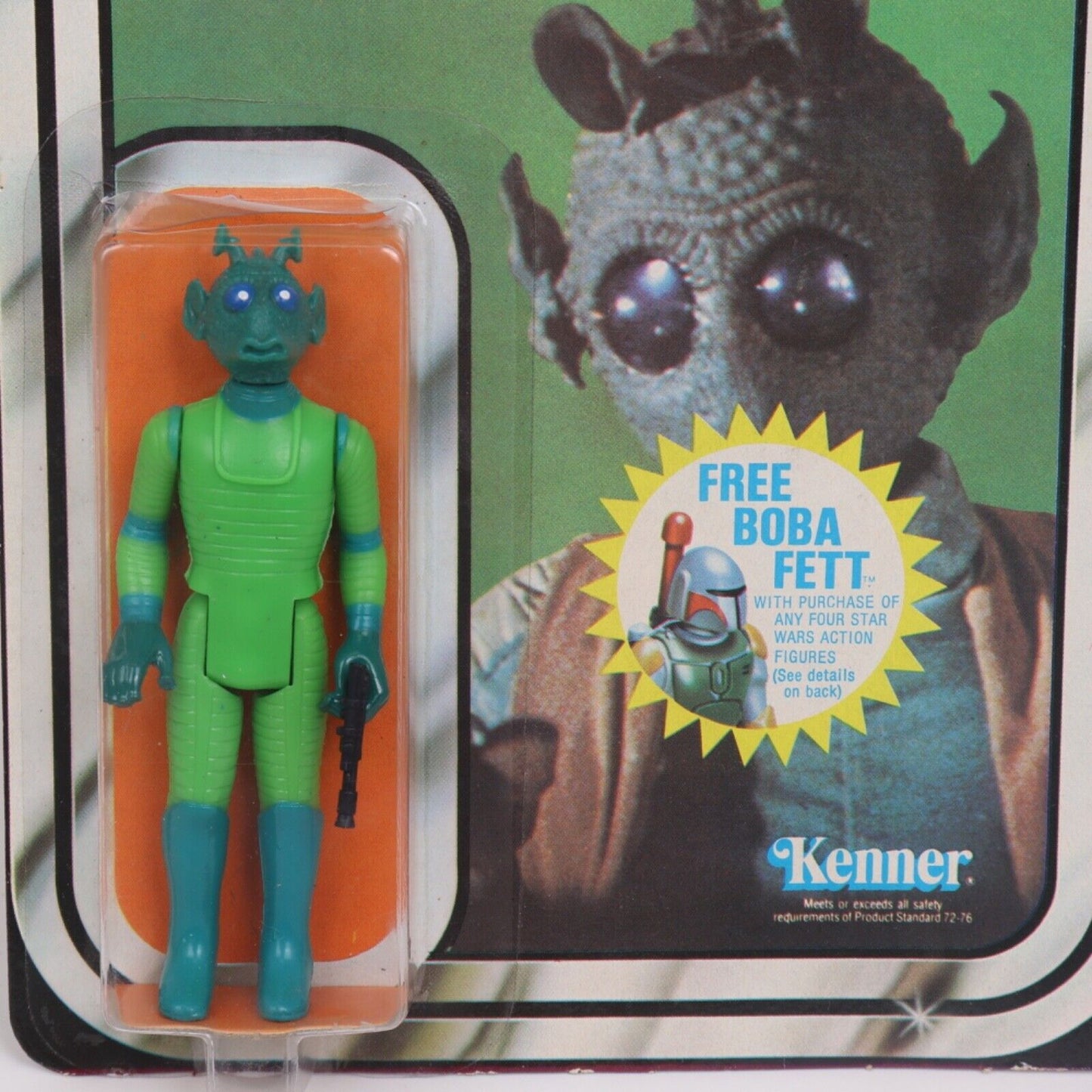 Star Wars Greedo Action Figure Kenner 1978 Free Boba Fett New Unopened